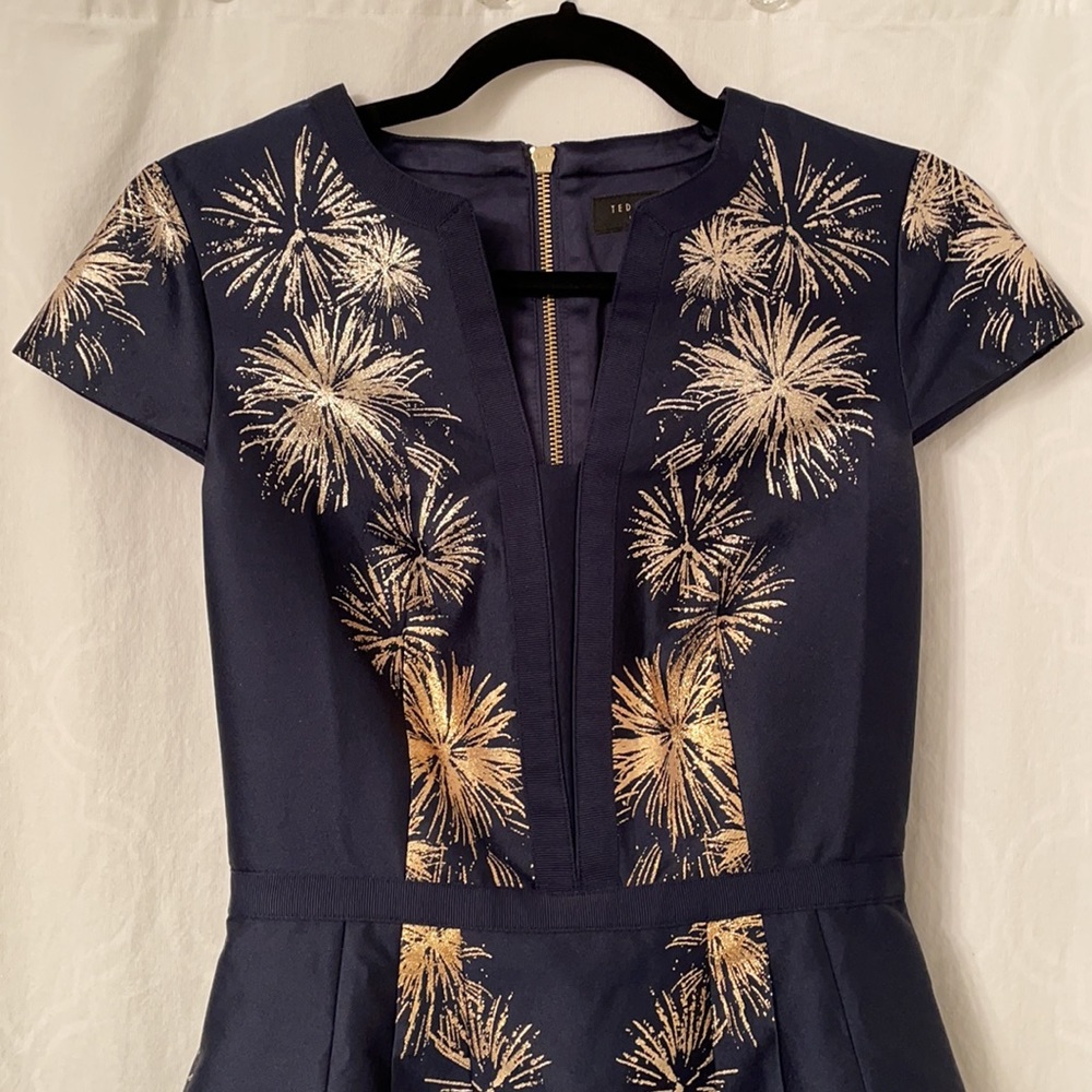 Ted Baker Tdzalla Sculpted Stardust Jacquard Dress - Picture 3 of 7